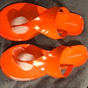 NWT BCBGeneration bright orange flip flops